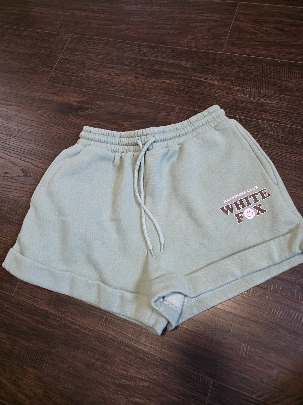 White Fox Boutique Sage Green Lounge Shorts with Drawstring